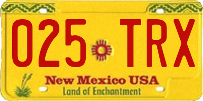 NM license plate 025TRX