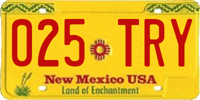 NM license plate 025TRY