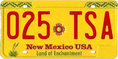 NM license plate 025TSA