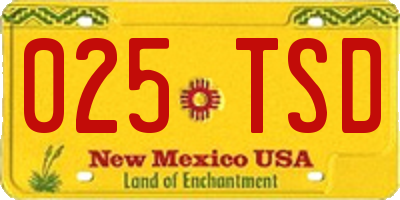 NM license plate 025TSD