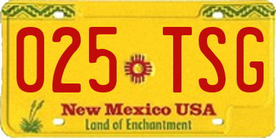 NM license plate 025TSG
