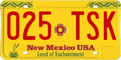 NM license plate 025TSK