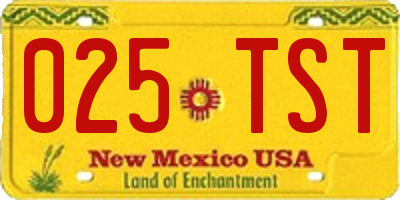 NM license plate 025TST