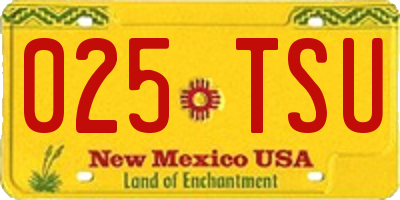NM license plate 025TSU
