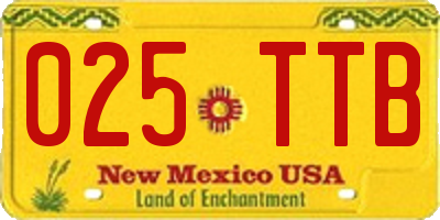 NM license plate 025TTB