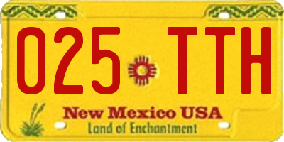 NM license plate 025TTH