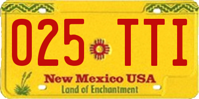 NM license plate 025TTI