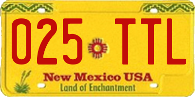 NM license plate 025TTL