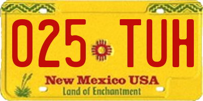 NM license plate 025TUH