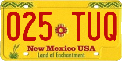 NM license plate 025TUQ