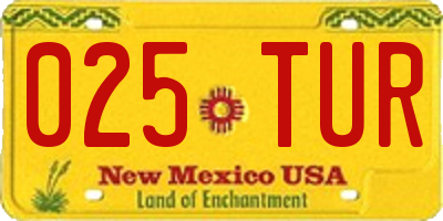 NM license plate 025TUR