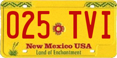 NM license plate 025TVI