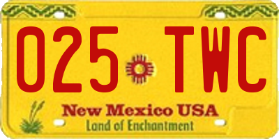 NM license plate 025TWC