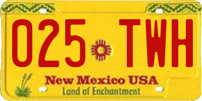 NM license plate 025TWH
