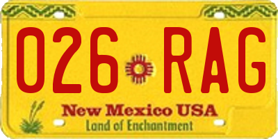 NM license plate 026RAG