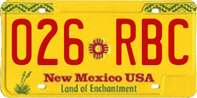 NM license plate 026RBC