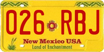 NM license plate 026RBJ
