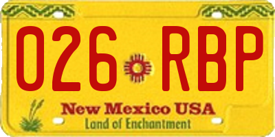 NM license plate 026RBP