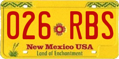 NM license plate 026RBS