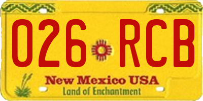 NM license plate 026RCB