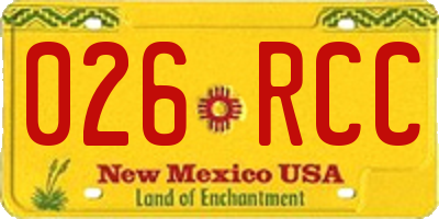 NM license plate 026RCC