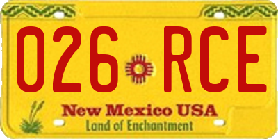 NM license plate 026RCE