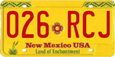 NM license plate 026RCJ
