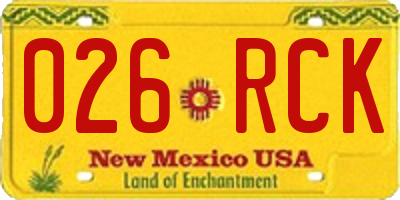 NM license plate 026RCK