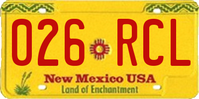 NM license plate 026RCL