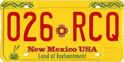 NM license plate 026RCQ