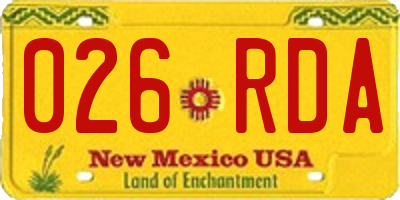 NM license plate 026RDA
