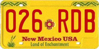 NM license plate 026RDB