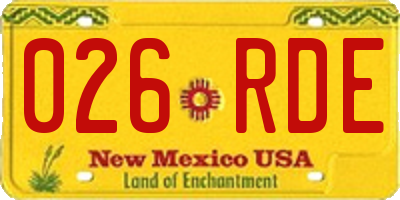 NM license plate 026RDE