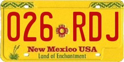 NM license plate 026RDJ