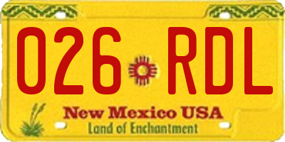 NM license plate 026RDL