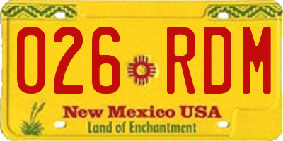 NM license plate 026RDM