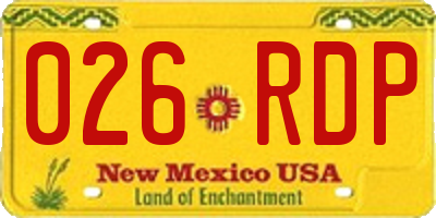 NM license plate 026RDP