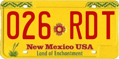 NM license plate 026RDT