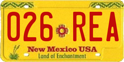 NM license plate 026REA