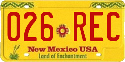 NM license plate 026REC