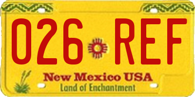 NM license plate 026REF