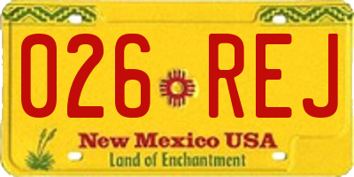 NM license plate 026REJ