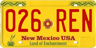 NM license plate 026REN