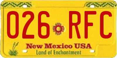 NM license plate 026RFC