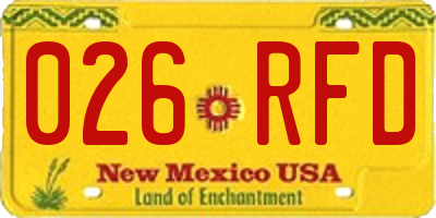 NM license plate 026RFD