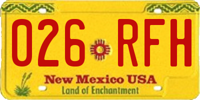 NM license plate 026RFH