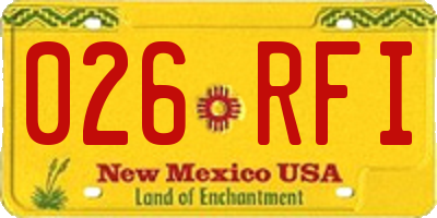 NM license plate 026RFI