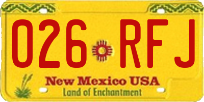 NM license plate 026RFJ