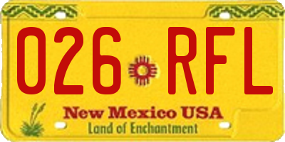 NM license plate 026RFL