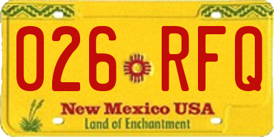 NM license plate 026RFQ